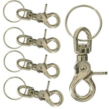 Trigger Snap With Split Ring 5-Pack 2-1/2" Nickel Plated Zinc Lucky Line 44101