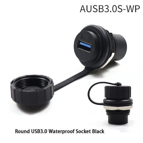 D-Type Data module Socket Round With Cover Dustproof, waterproof Black/Silver - Picture 30 of 32