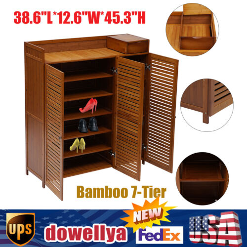 Wood Shoe Storage Rack Entryway Shoe Cabinet Shoe Organizer Closet Cabinet