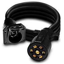 12ft 7 Pin Trailer Plug Extension Cord Cable Wire Harness 10-14 Awg Rv Gooseneck