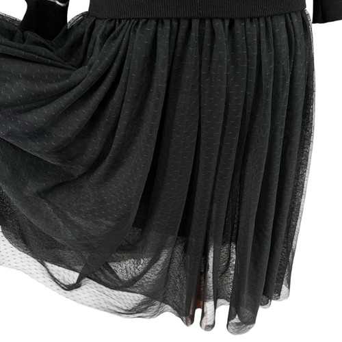 Modcloth Flaunt Where You Want Twofer Dress M Black White Stripe Sweater Tulle - Picture 8 of 12