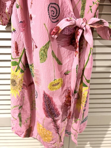 Gorgeous GORMAN “Birds & Bees” Silk Kimono Wrap Dress - size M - Picture 4 of 5
