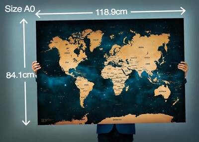 Atemberaubende Galaxie Weltkarte (HD/4K) Riesenkunst Weltraum Poster A0 (matte Oberfläche)