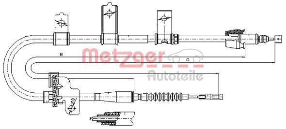 Metzger Handbremsseil Bremsseil Hinten Links Passend FüR KIA Picanto SA-image