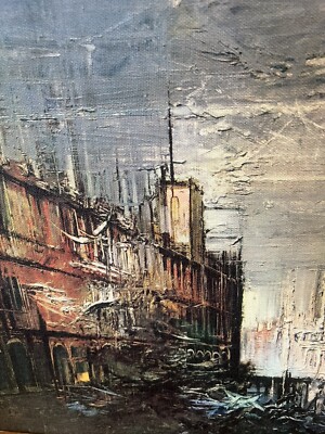 Vtg Bouvier de Cachard Reproduction Print on Canvas 1964 Piazza