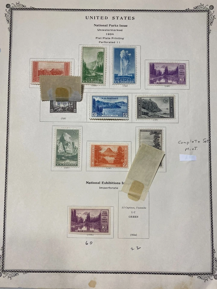 Edição de parques nacionais dos EUA de 1934 sem água marcada em perfeito estado articulado - Imagem 2 de 4