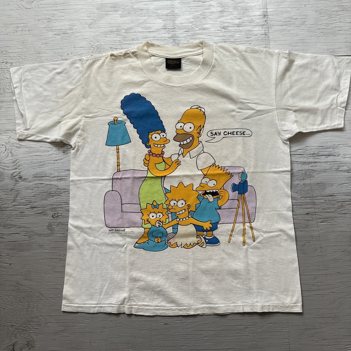 Vintage 1989 Changes The Simpsons Family Portrait Two Sided Shirt