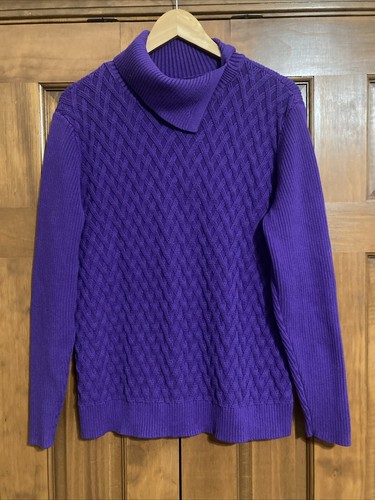 Lands End 100% Cotton Purple Pullover Sweater Women’s Size XL 18