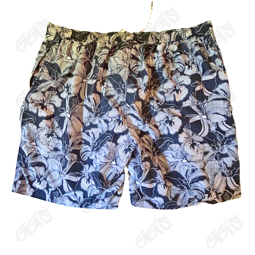 Goodfellow Swim Shorts Men Size 2XB Blue with White Flowers Pockets - Picture 2 of 9