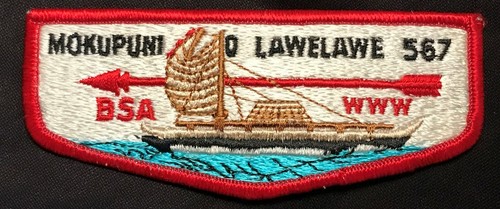 BSA OA MOKUPUNI O'LAWELAWE LODGE 567 ALOHA COUNCIL HI HAWAII S1 FF FIRST FLAP!!