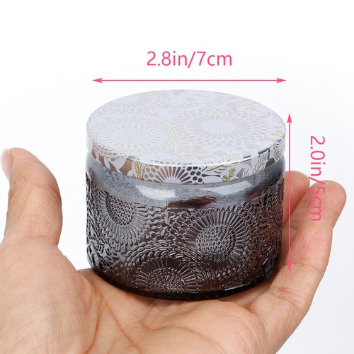 6X Empty Candle Jars Glass Embossed Containers Storage Tins for Candle Making AU - Picture 28 of 36