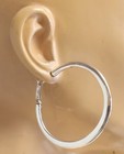 925 sterling silver large hoop huggie earrings hollow 8.6g 2" estate vintage — photo 10