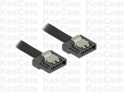 Delock 83842 SATA FLEXI Kabel 6 Gb/s 70cm 0,7m schwarz Metall