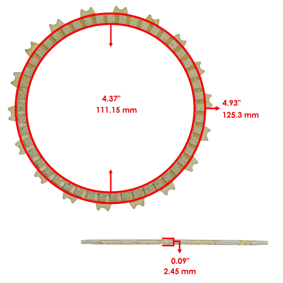 Clutch Friction Plates Kit for Honda CB500F CB500FA CB500X CB500XA ABS 2013-2018 - Image 3 of 4