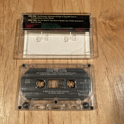 Agnostic Front – Cause For Alarm CASSETTE TAPE 1st US Clear issue cro-mags dri - Picture 2 of 3