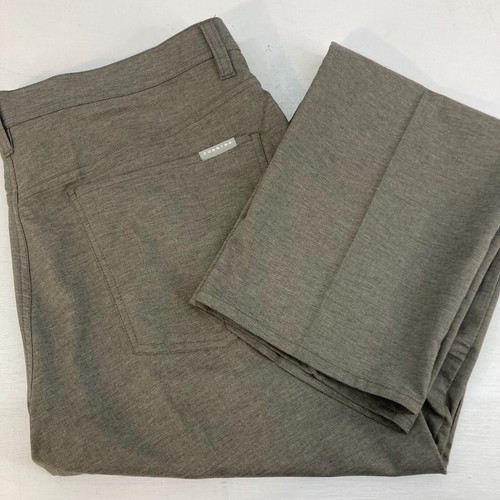 Pantalones de golf Dunning para hombre 36 x 32 grises frente plano elástico rendimiento chinos
