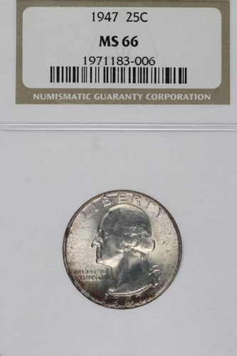 1947 Washington Silver Quarter NGC MS66 *DoubleJCoins* 1500-99