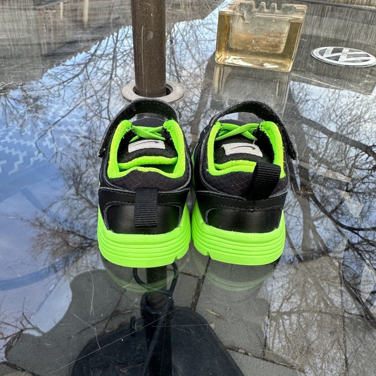 NEW BABY Nike Shoes Kids Fuse Run Sneakers Black/Neon Green NEW BABY Nike Shoes Kids Fuse Run Sneakers Black/Neon Green