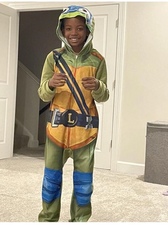 Traje de unión de una pieza de tortugas ninja mutantes adolescentes disfraz pijama M 8/10!! Nuevo con etiquetas Foto 3 de 4