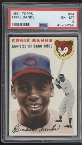 1954 Topps #94 Ernie Banks  PSA 6 Chicago Cubs RC Rookie HOF Centered Blazer