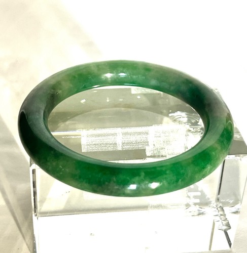 Vintage Chinese translucent green jadeite round bangle jade bracelet 55mm