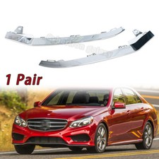 2X Front Lower Lip Trim For Mercedes-Benz E-Class W212 E350 2014-16 Chrome Trim