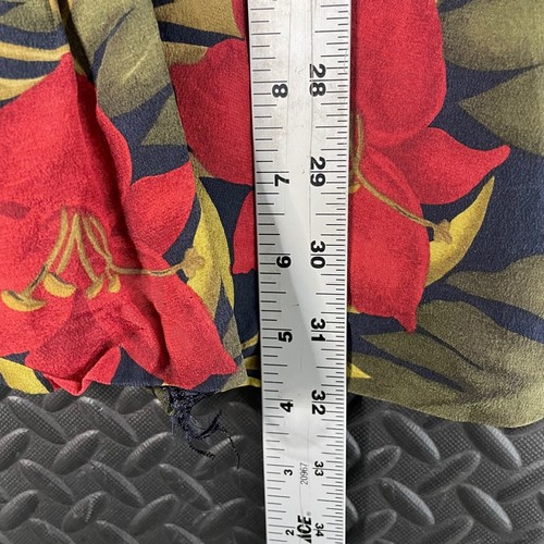 Jones New York Floral Print Red Green 100% Silk Maxi Skirt Women's Size 10P - Picture 5 of 7