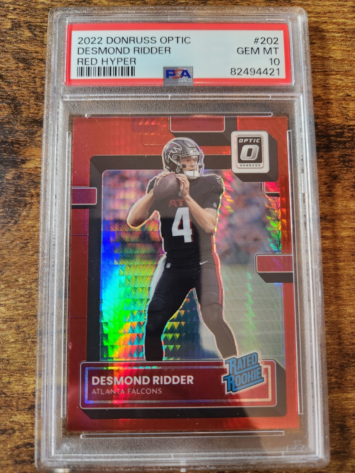 2022 Donruss Optic Desmond Ridder Red Hyper Prizm Rookie RC PSA 10 Gem Mint #202