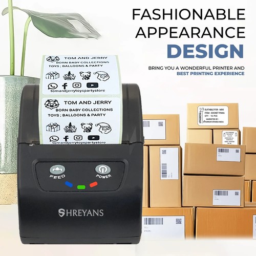 SHREYANS (SRS58D) 58mm Bluetooth Barcode Label + Receipt Printer with 1000 Label - Picture 7 of 8