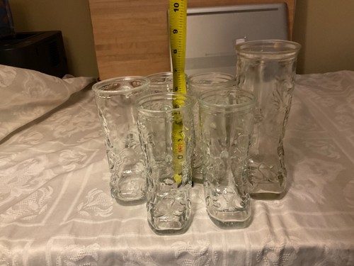 6 Vintage Klarglas Western Cowboy Stiefel Becher Bier Trinkgläser Griffe - Bild 3 von 12