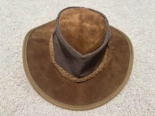 Barmah Hat Cowboy Fitted Mens X-Large Brown Foldaway Suede Made In Australia