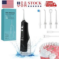 310 ml Dental Water Flosser Cordless Oral Irrigator Teeth Cleaner 4 Tips 4 Modes