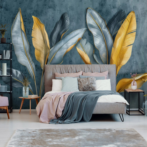 Botanical WALLPAPER Living room mural 312x219cm painted plants feature wall - Picture 2 of 10