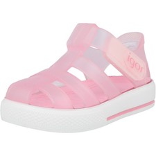 Igor Star Transparent Pink Sandals Washable Beach Shoes with Comfort Insole