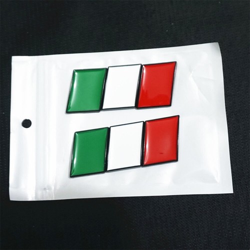 1x Matte Black Italy Flag Metal Emblem Sticker Badge Decal Sports Turbo Edition - Picture 6 of 11