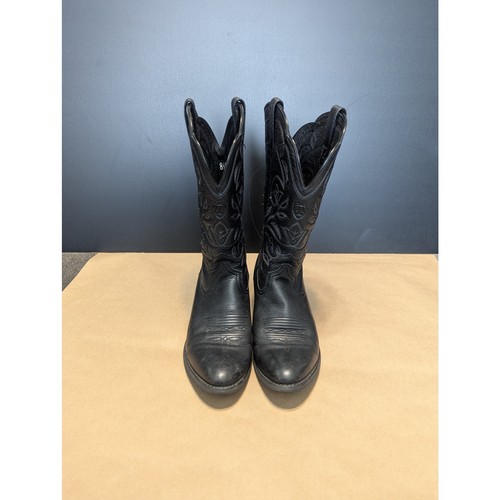 Ariat Heritage R Toe Western Boot Black Leather Cowboy Boots Womens 8.5 Cowgirl - Picture 3 of 6