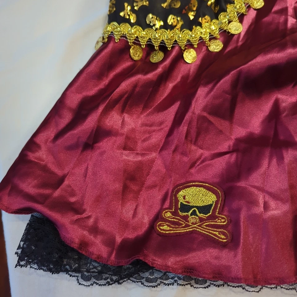 Pirate Beauty Womens Medium 8-10 Costume Dress Skull Appliques COSPLAY Sexy 🎃🎃 - Image 4 of 4
