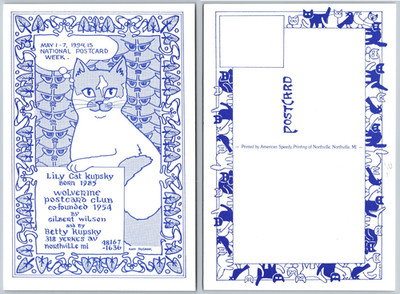 Continental Lily Cat Kuysky Northville MI Postcard