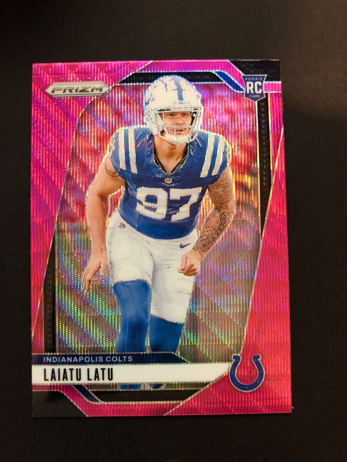 Laiatu Latu 2024 Panini Prizm #366 Rookie Indianapolis Colts Pink Wave RC