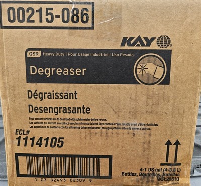 Ecolab Kay 00215-086 QSR Heavy Duty Degreaser - Case = 4 x 1 Gallon Exp Oct 2026