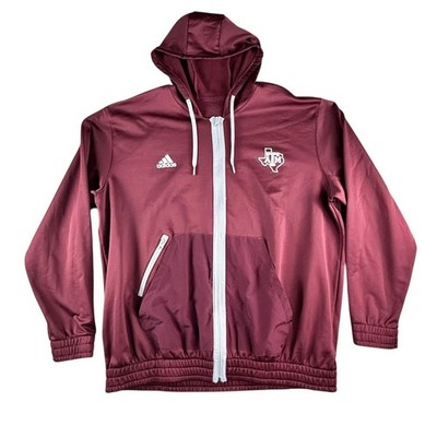 adidas Texas A&M Aggies Jacket Mens 3XL Maroon Hooded Full Zip SEC