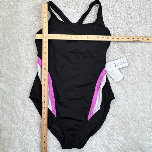 NEW Speedo Aquatic 1 Piece Swim Suit Black Pink White Contemporary Fit. 18 - Picture 8 of 8