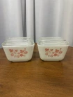 Pyrex Gooseberry 1.5 Cup 501 Refrigerator Dishes Lot Of (2) Pink White