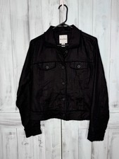 TOMMY BAHAMA TWO PALMS 100 LINEN RAW EDGE BUTTON UP JACKET BLACK SMALL