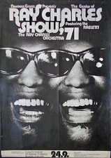 RAY CHARLES HAMBURG 1971 German concert poster GUNTHER KIESER Art VERY RARE