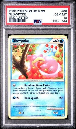 2010 Pokemon HG & SS Undaunted Slowpoke 66/90 PSA 10 Gem Mint