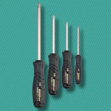 Vessel 4pc JIS Screwdriver Set Armor Grip 550APH4PBU Like Phillips Drive
