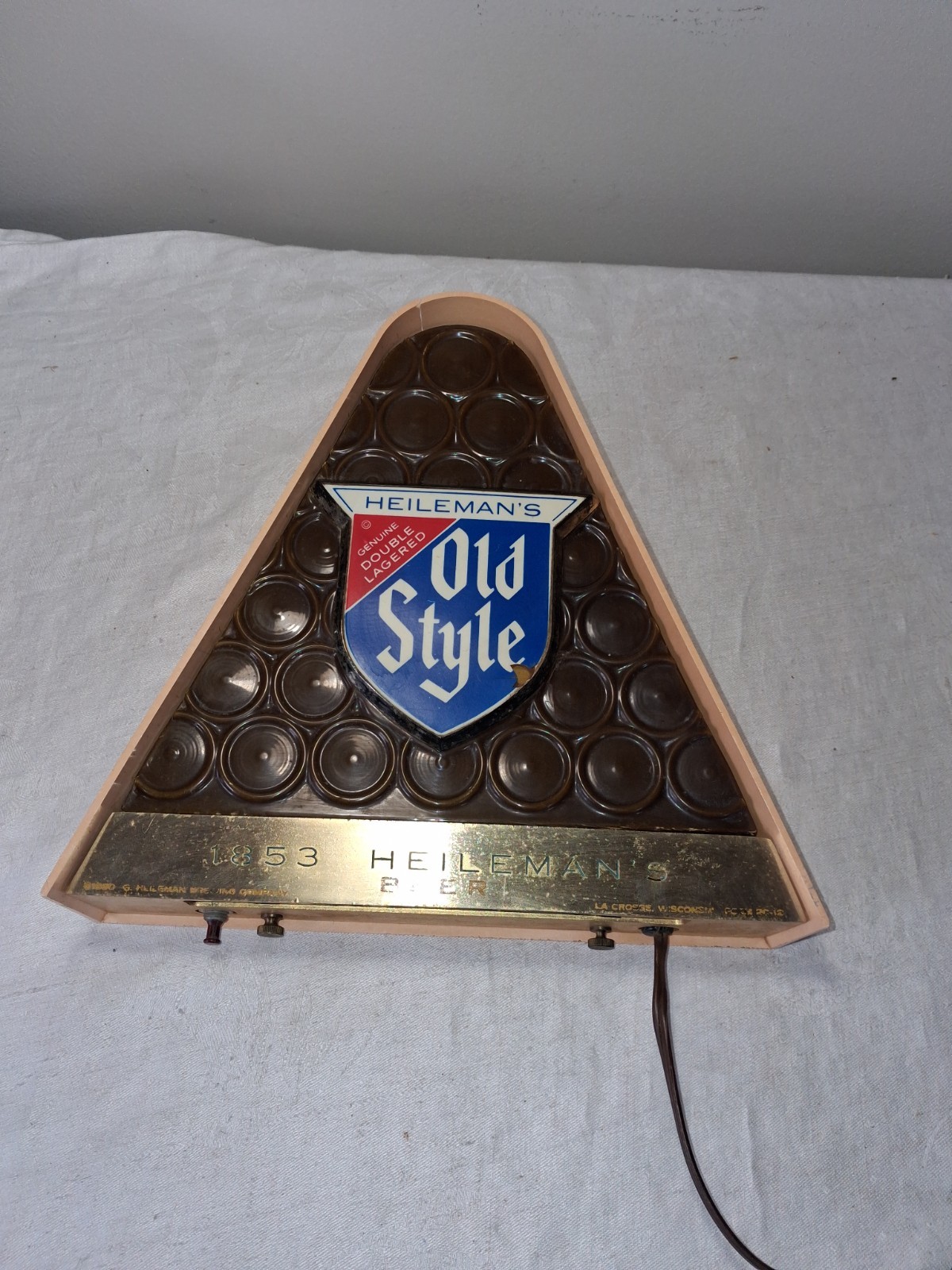 Vintage 1960 Heileman's Old Style Lighted Beer Sign 1853 Working Some ...