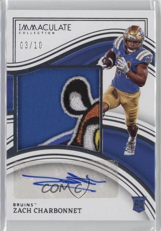 Zach Charbonnet Panini Immaculate Collection Collegiate Rookie Patch Autographs #28 Brand Logo Laundry Tag