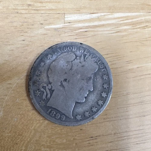 1899 Barber Half Dollar Silver 50C Circulated Uncertified US Coin Barber Variety